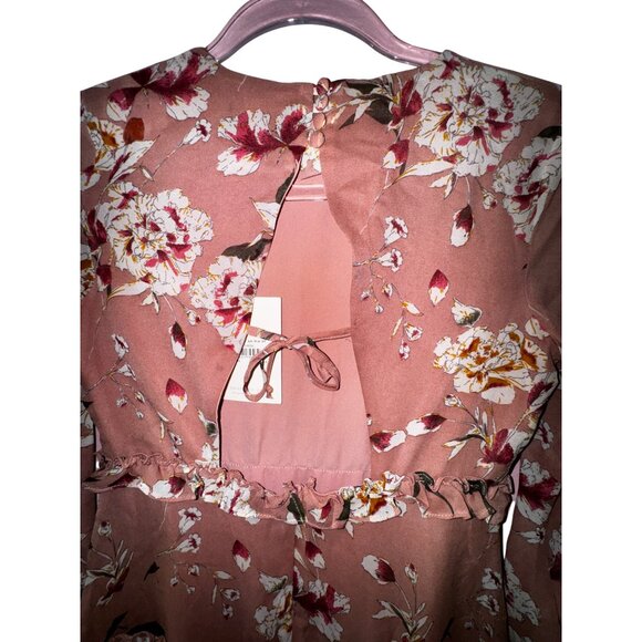 Bardot Junior‎ Floral Long Sleeve Dress Size 14Y Pink & White Western Boho Girly - Picture 3 of 11